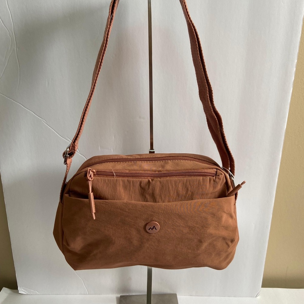 Casual Rust-Toned Crossbody Shoulder Bag
